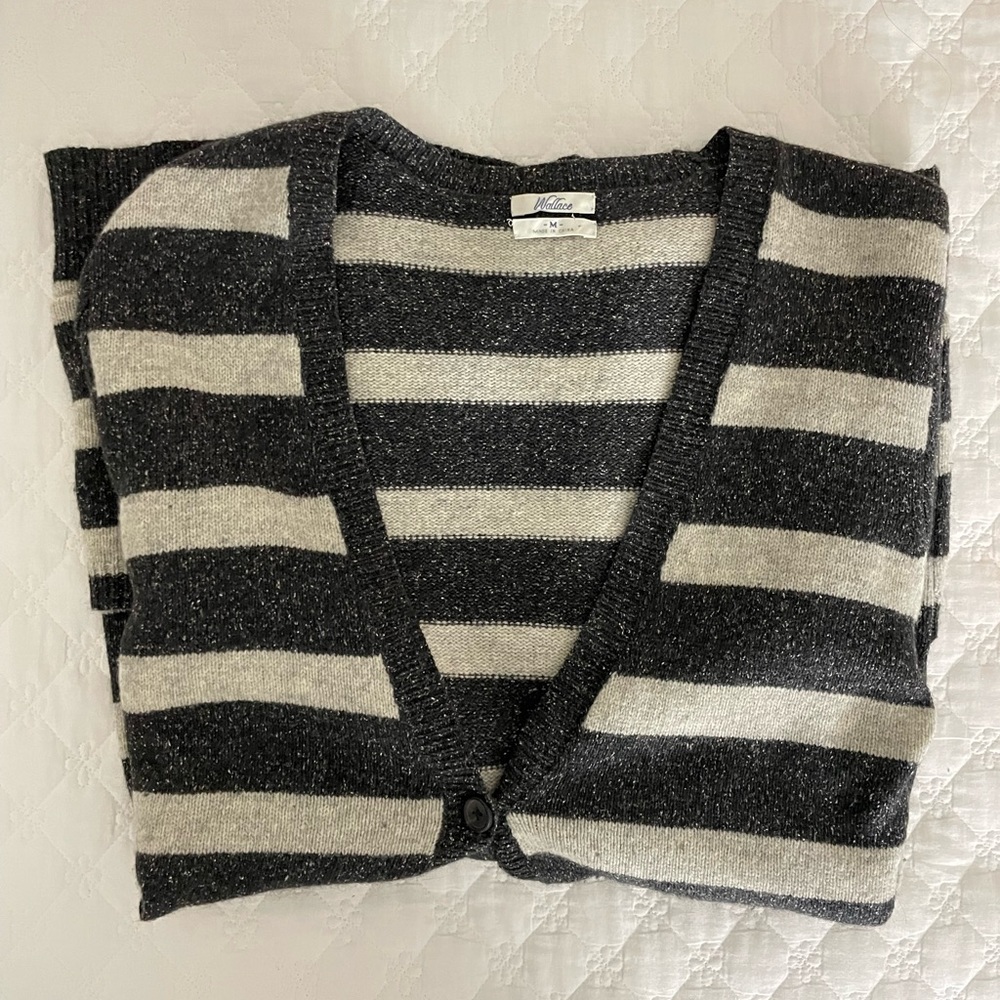 Madewell striped cable knitted cardigan
